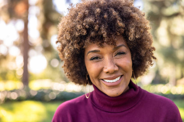 A beautiful black woman outdoors
